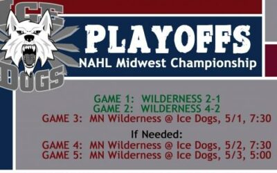 Ice Dogs Trail Wilderness 0-2 In Best of 5 Series