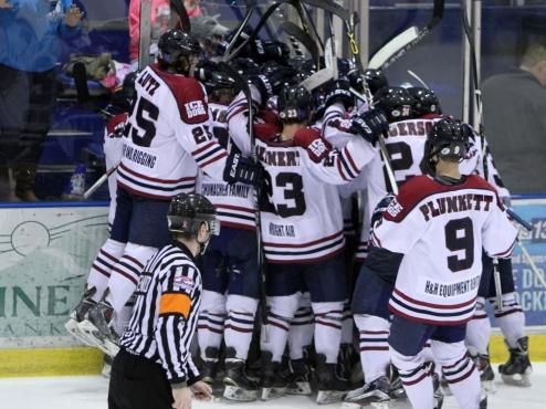 Todd Burgess lifts Ice Dogs past Jr. Blues in overtime