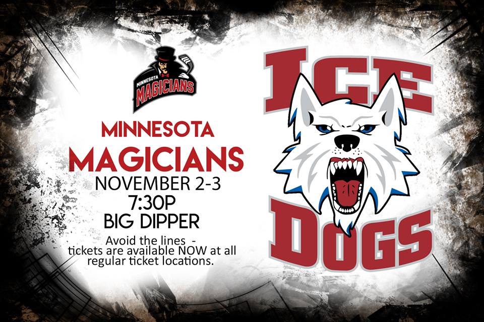 Ice Dogs face Magicians at the Dip